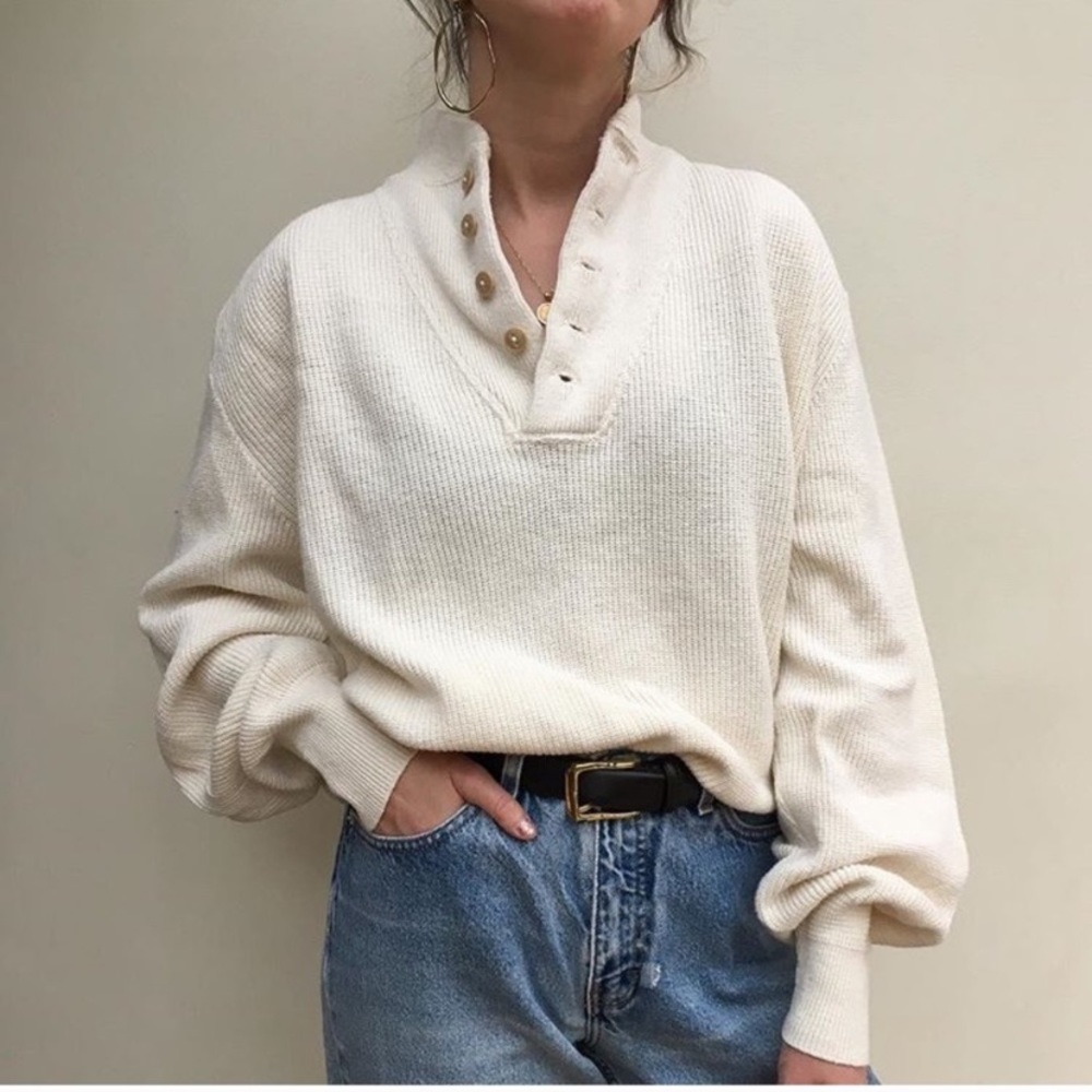 Vintage White Henley